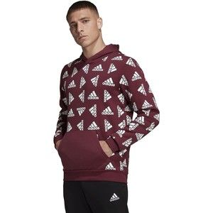 Adidas All Over Print Fleece Hoodie Casual, Color Victory Crimson, Size LT